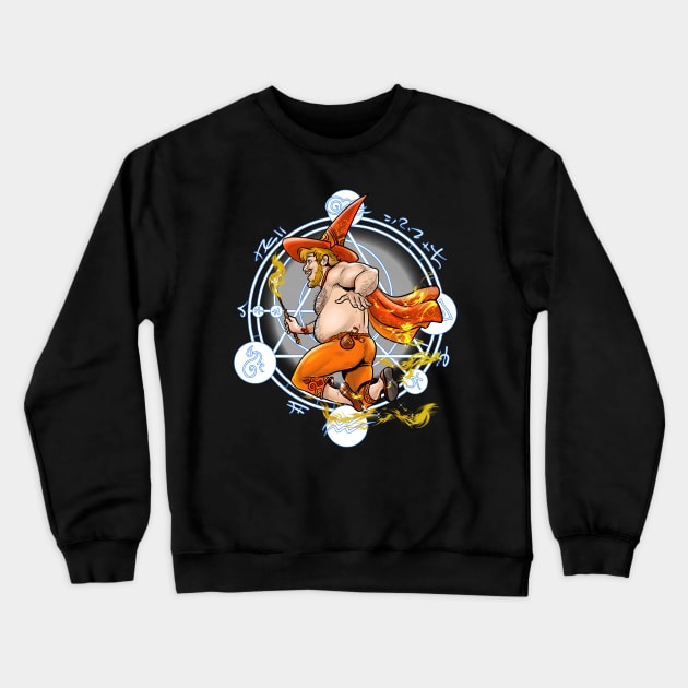 Witch Boy Fire Crewneck Sweatshirt by JoeBoy101